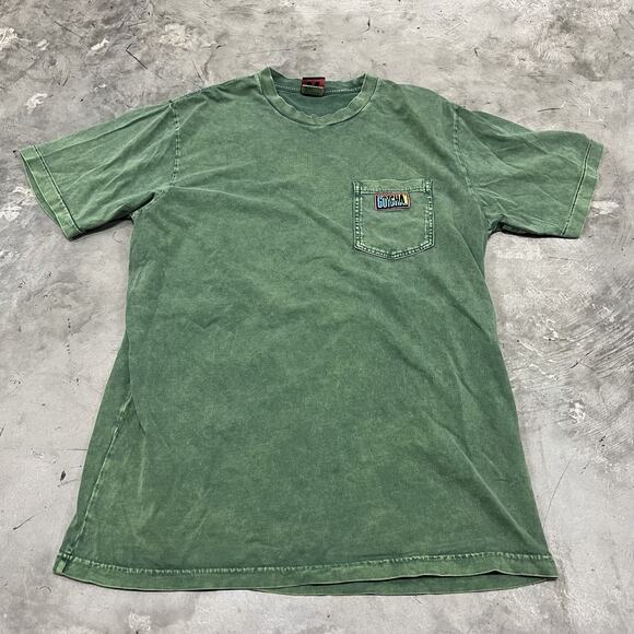 Vintage Faded Distress Green Shirt Size M Surf Skate Grunge Vaporwave Gotcha - Picture 1 of 8
